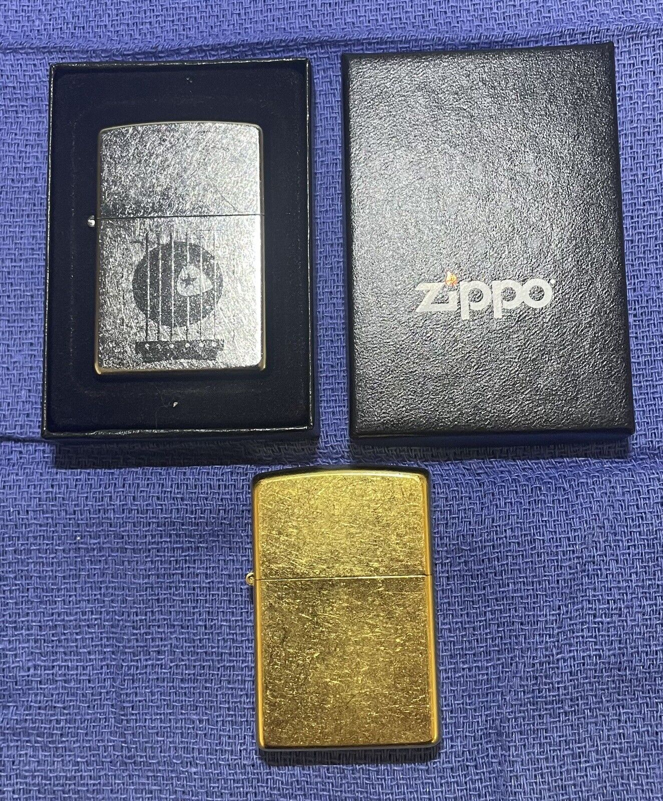New ZIPPO Lot (2) *2003 Gold Colored & 2008 Guitar*     