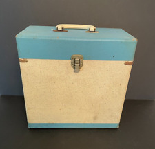 Vintage 1950's Triad Portable Records Case LP Storage Box Bronx NY Blue & White picture