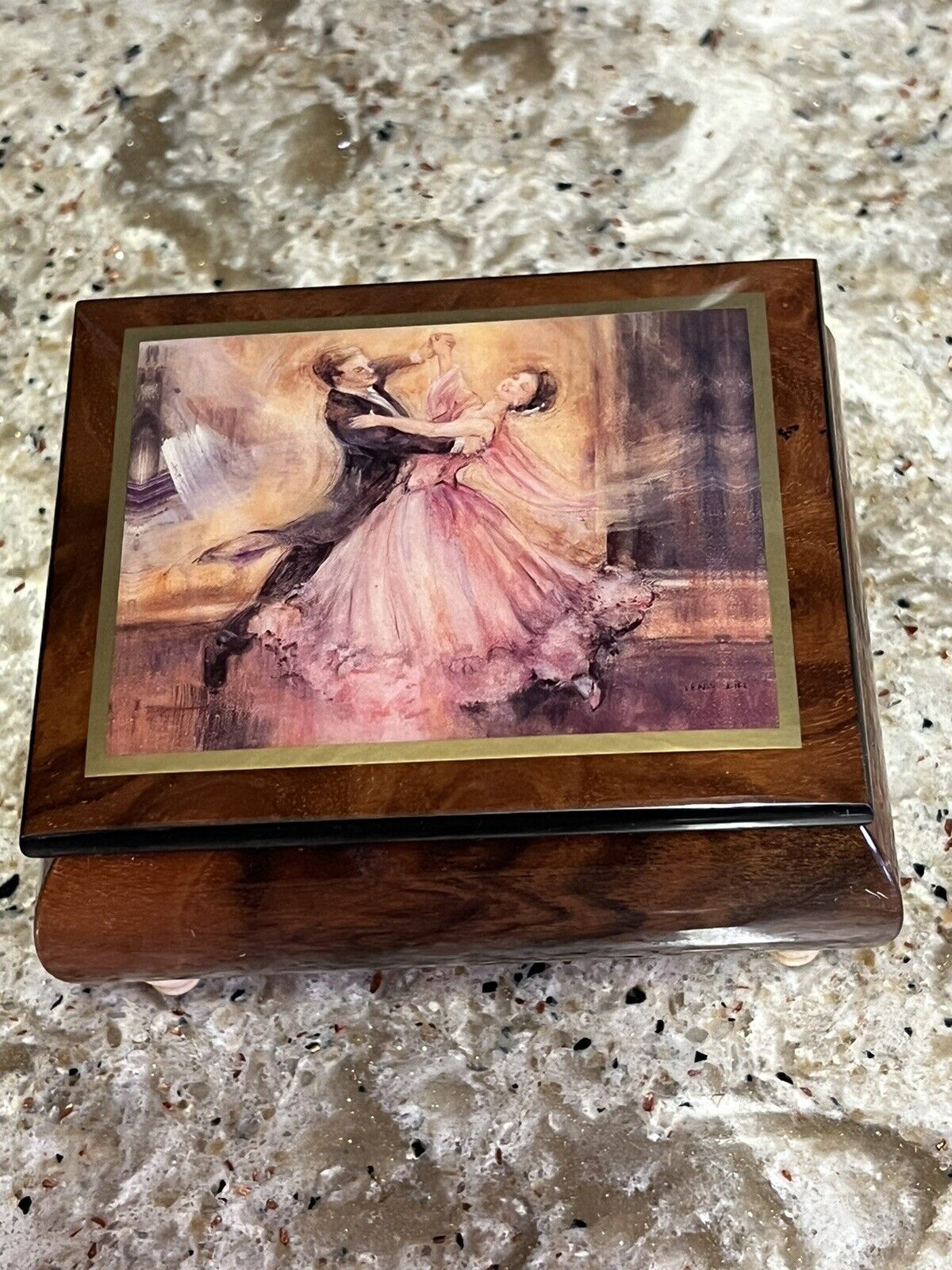 Vintage ERCOLANO MUSIC BOX The Last Waltz Made In Italy