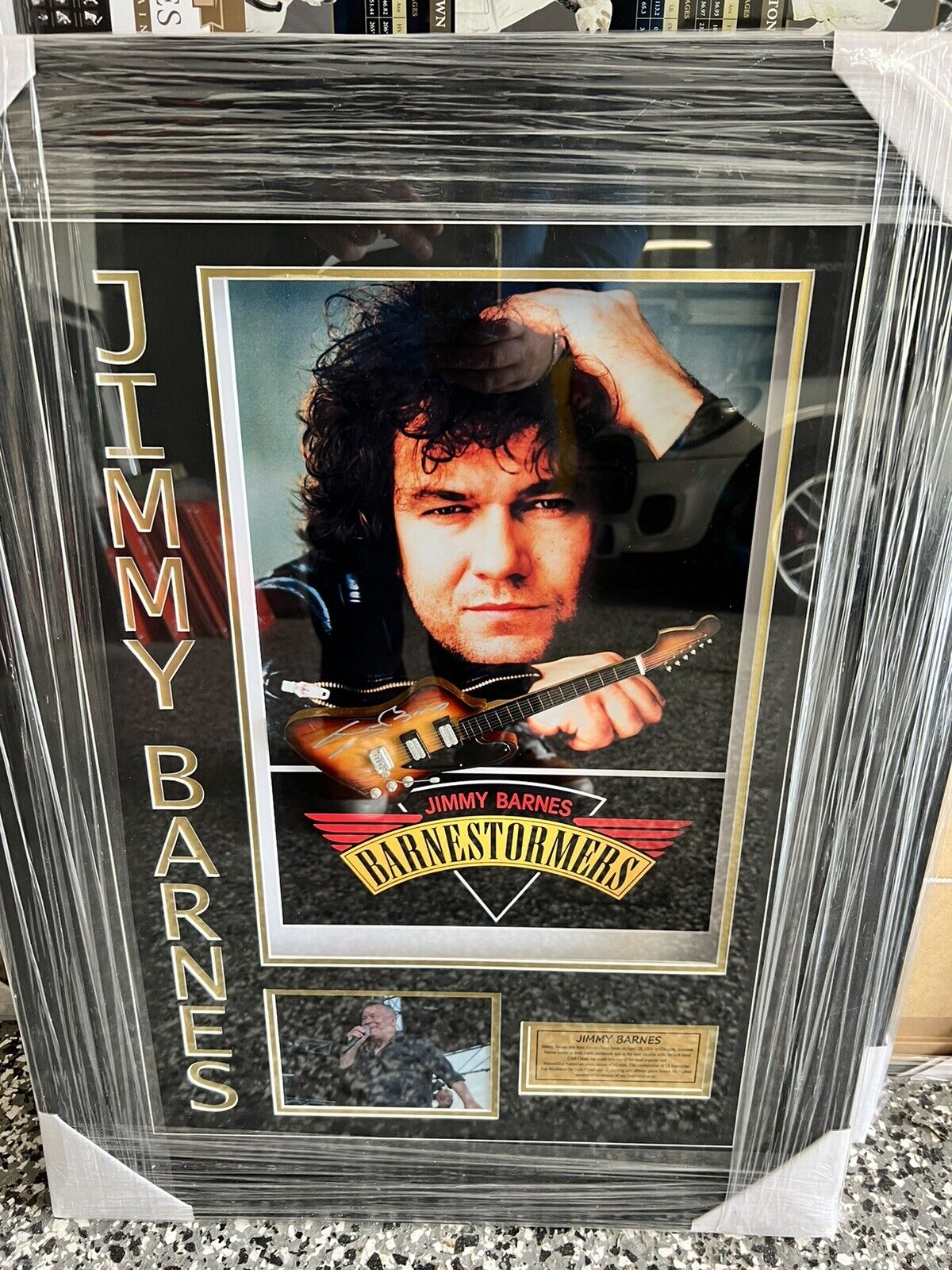 Jimmy Barnes Aussie Music Royalty Signed Mini Guitar - Rock Royalty with a COA