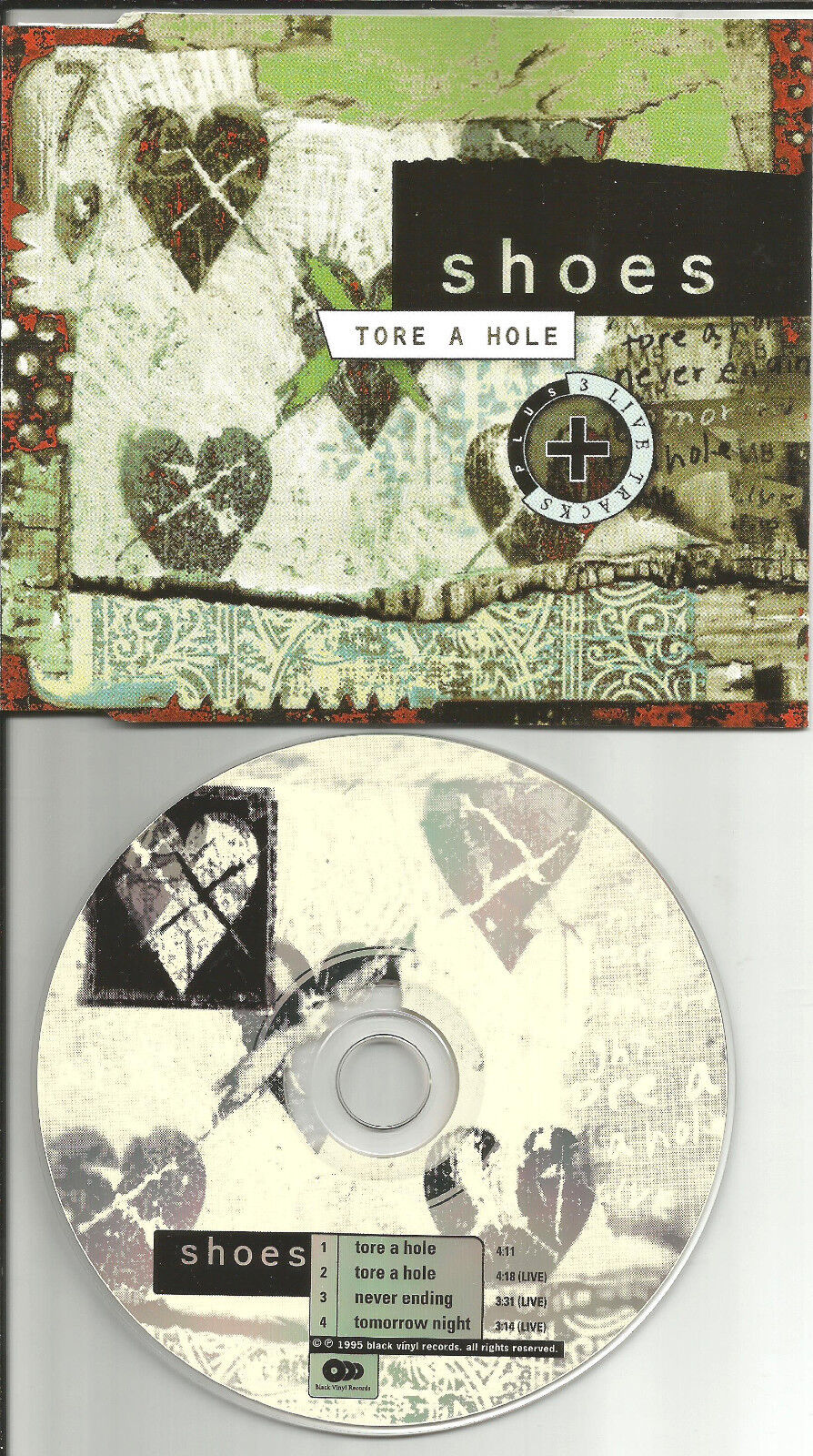 SHOES Tore A Hole w/ 3 LIVE TRX Europe CD single SEALED USA Seller 1995