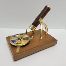Vintage Kaleidoscope Tabletop Wooden Spinning Wind Up Music Box picture