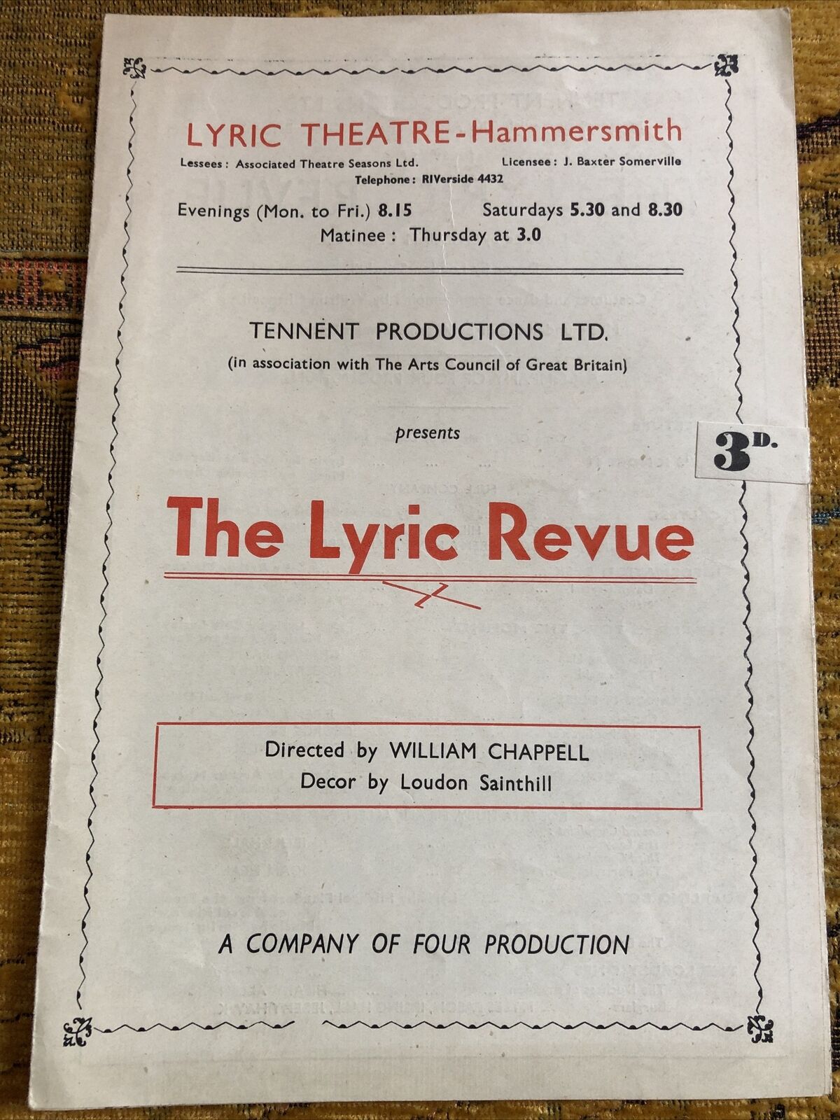 The Lyric Revue 1951 Theatre Programme - Ian Carmichael, Dora Bryan