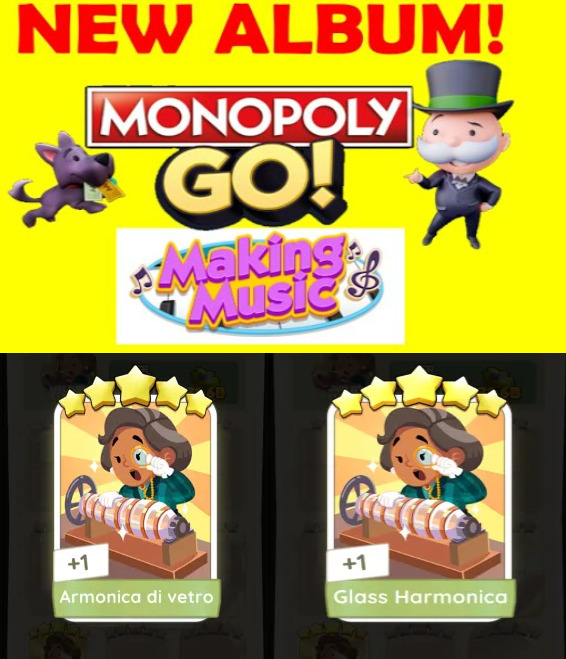 Monopoly Go New Making Music Album Harmonica Glass/Glass Harmonica 5