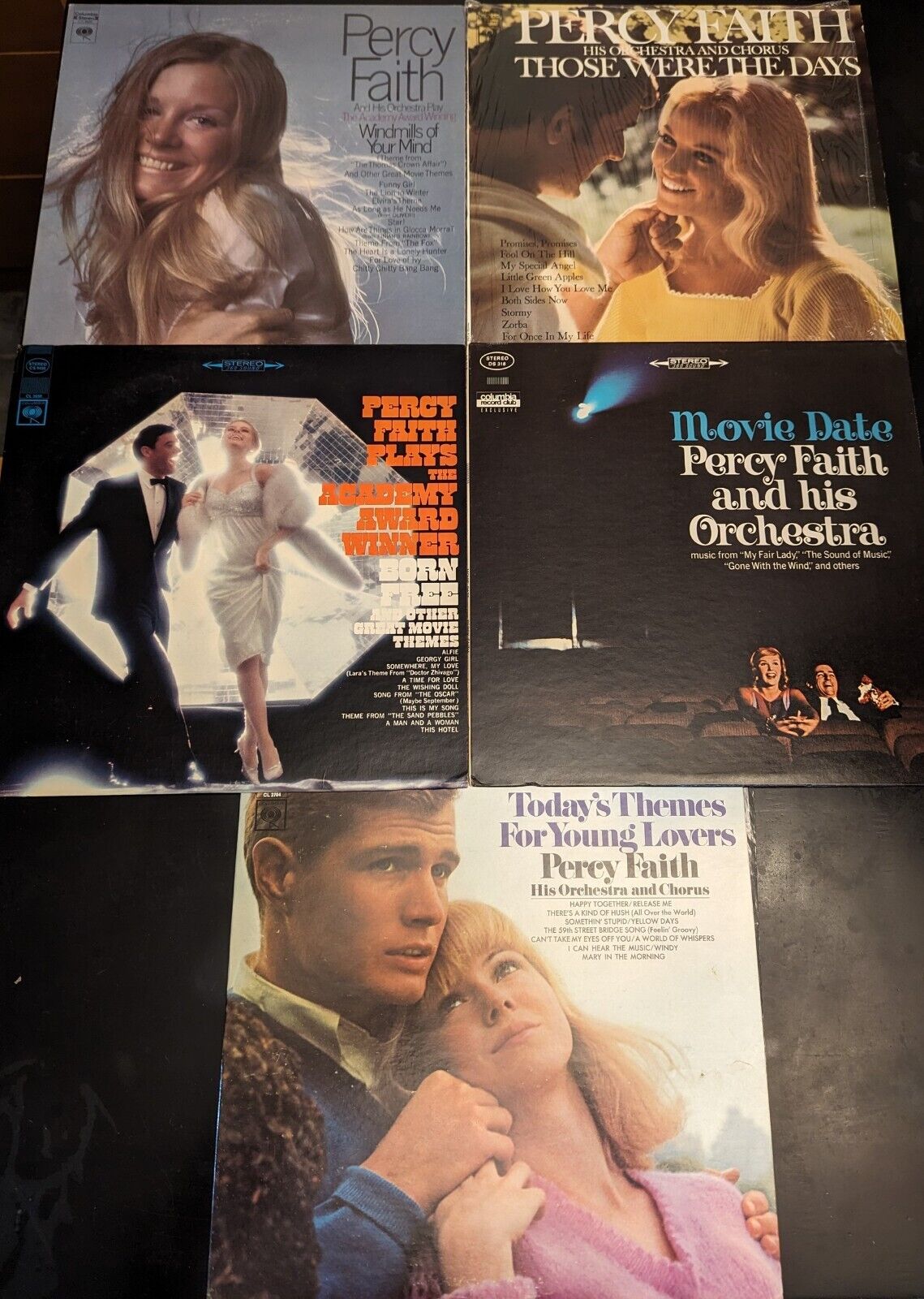 Lot of 5 Percy Faith LP Vinyl Records (1 Record Sealed) Vintage Pop Easy Listen