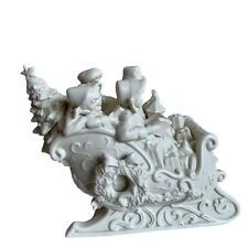 Vintage Caroler's in Sleigh White Musical Music Box picture