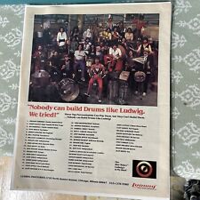 VTG Ludwig Drums Drummers Ensemble Sabbath Aerosmith Print Ad Approx 10”x12.5” picture