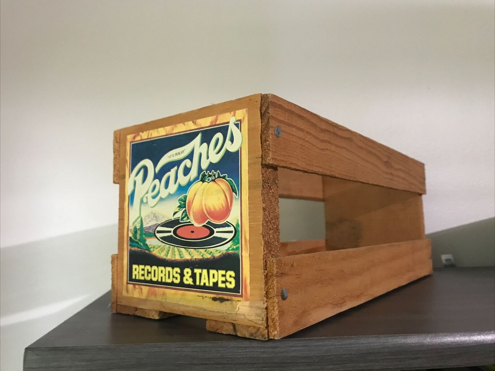 Vintage Peaches Records & Tapes 8 Track Cassette Tape Crate Box Storage Holder