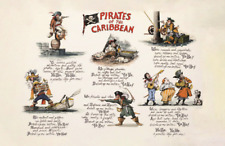 Pirates of the Caribbean Yo Ho Lyrics Marc Davis 11x17 Poster Print Disney picture