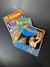 Vintage Walt Disneys Vinyl Records Peter Pan The Unicorn Casper Pinocchio 45RPM picture