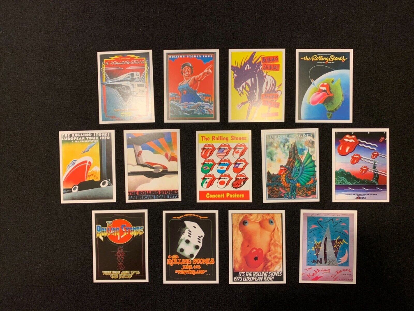 The Rolling Stones Concert Poster Trading Card Set - 13 cards