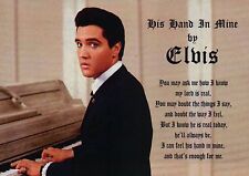 Elvis Presley Plays the Piano, His Hand In Mine, Gospel Music Lyrics -- Postcard picture