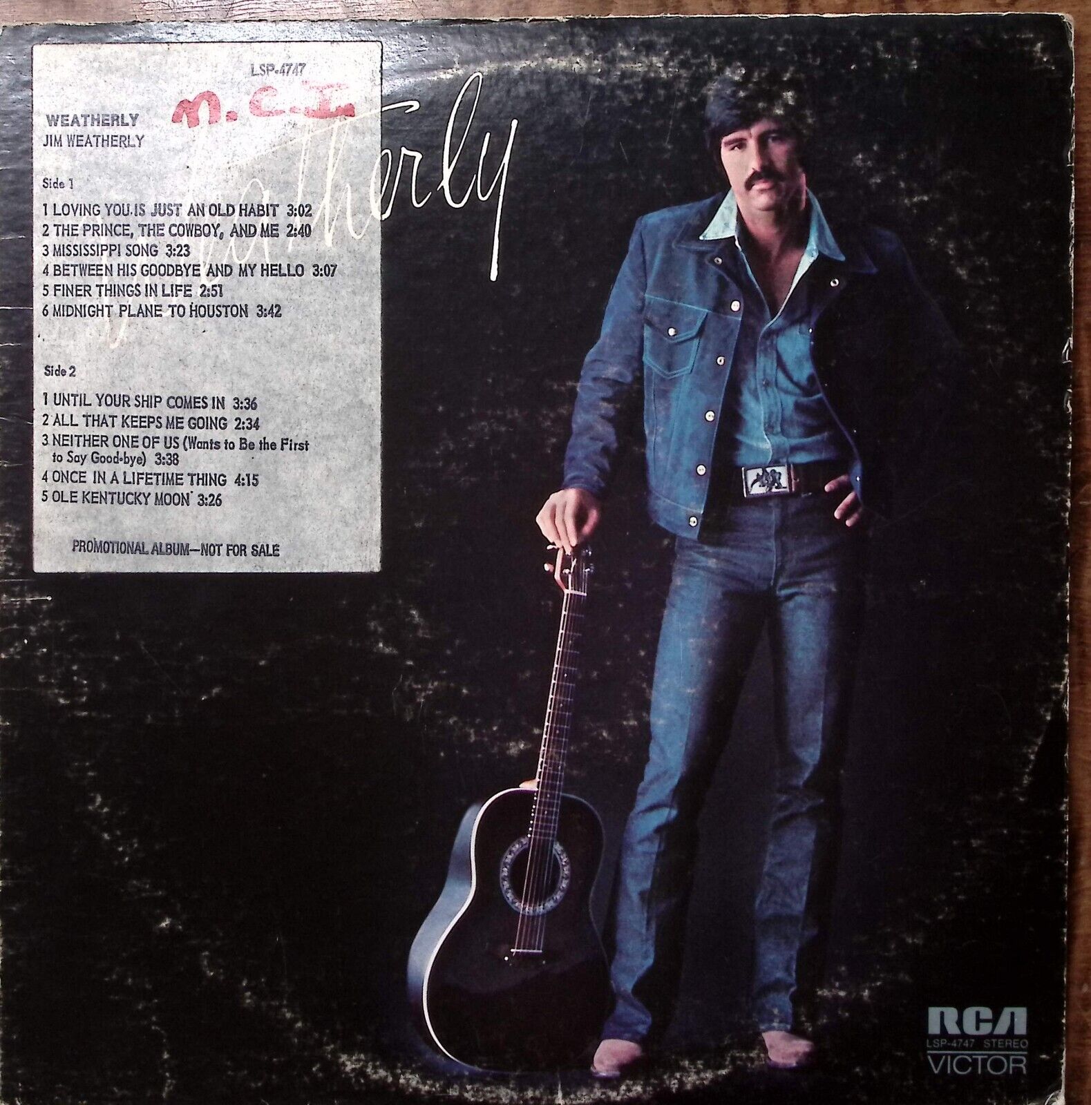 JIM WEATHERLY WEATHERLY RCA VICTOR RECORDS VINYL LP 199-59