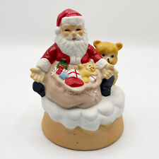 FLAMBRO Vintage Music Box Santa & Teddy Bear - 