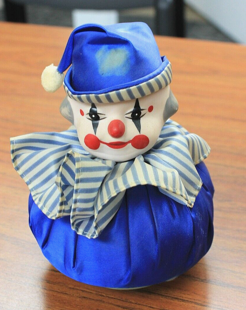 Vintage Clown Doll Wind Up Musical Porcelain Figure