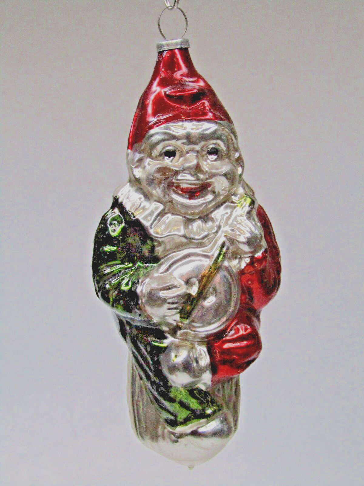 Vintage Blown Glass CLOWN w BANJO on Stump Figurine Christmas Ornament Germany