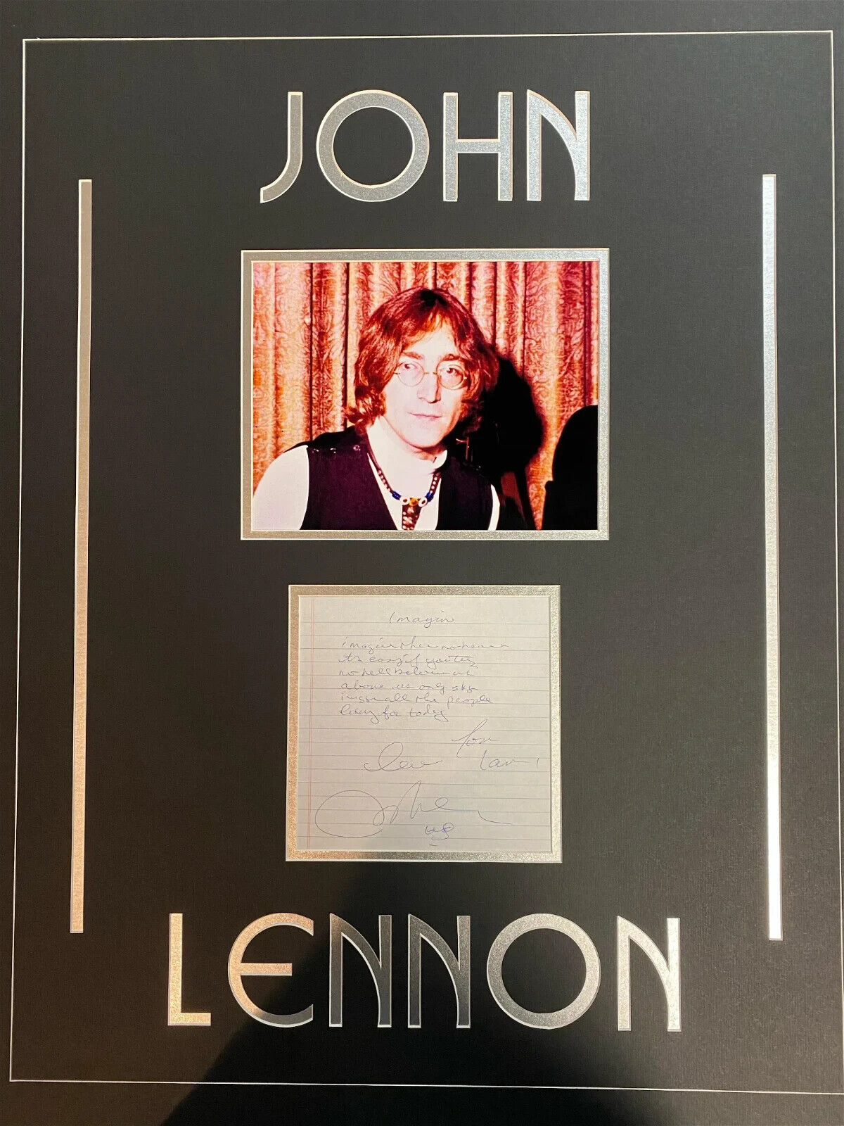 John Lennon Handwritten Lyrics Signed ICZ Dave Norman Autograph COA The Beatles