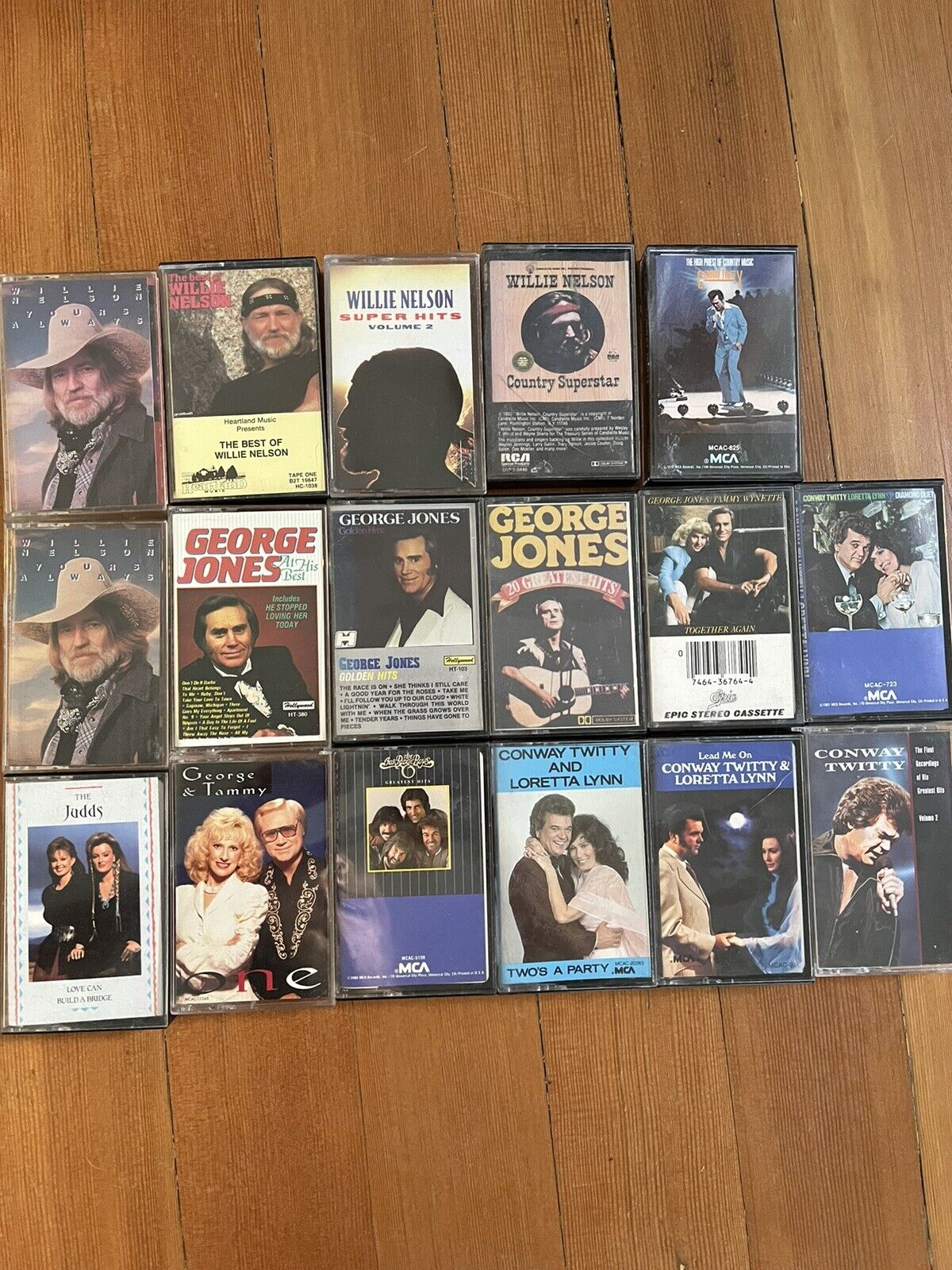 Lot Of 17 Country Music Cassette Tapes George Jones Willie 