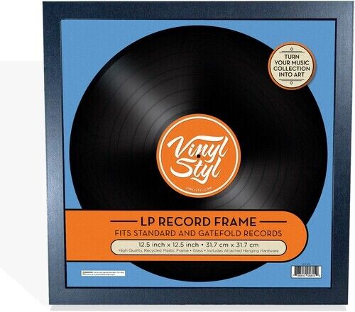 WB   Vinyl Styl® 12 Inch Vinyl Record Display Frame - Wall Hanging (Black)