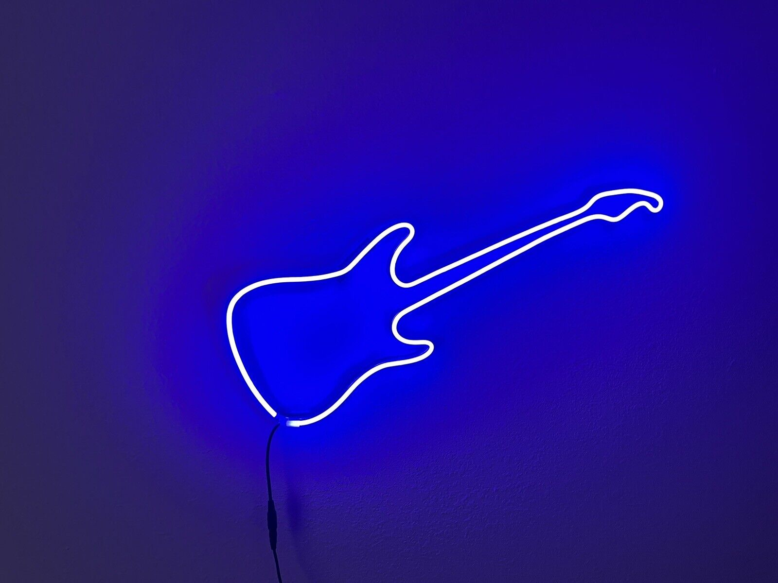 24” Guitar Neon Sign, Wall Decor, Electric Guitar Music Studio Lighting Artwork