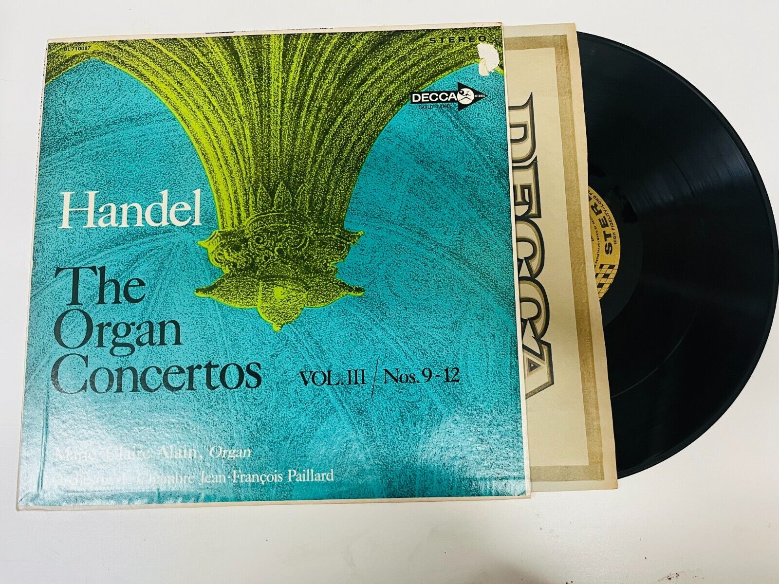 Handel The Organ Concertos Vol. 3 9-12 MARIE CLAIRE - Decca DL 710087 EXCELLENT