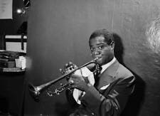 Louis Armstrong, Aquarium, New York, July 1946 Jazz Old Photo 2 picture