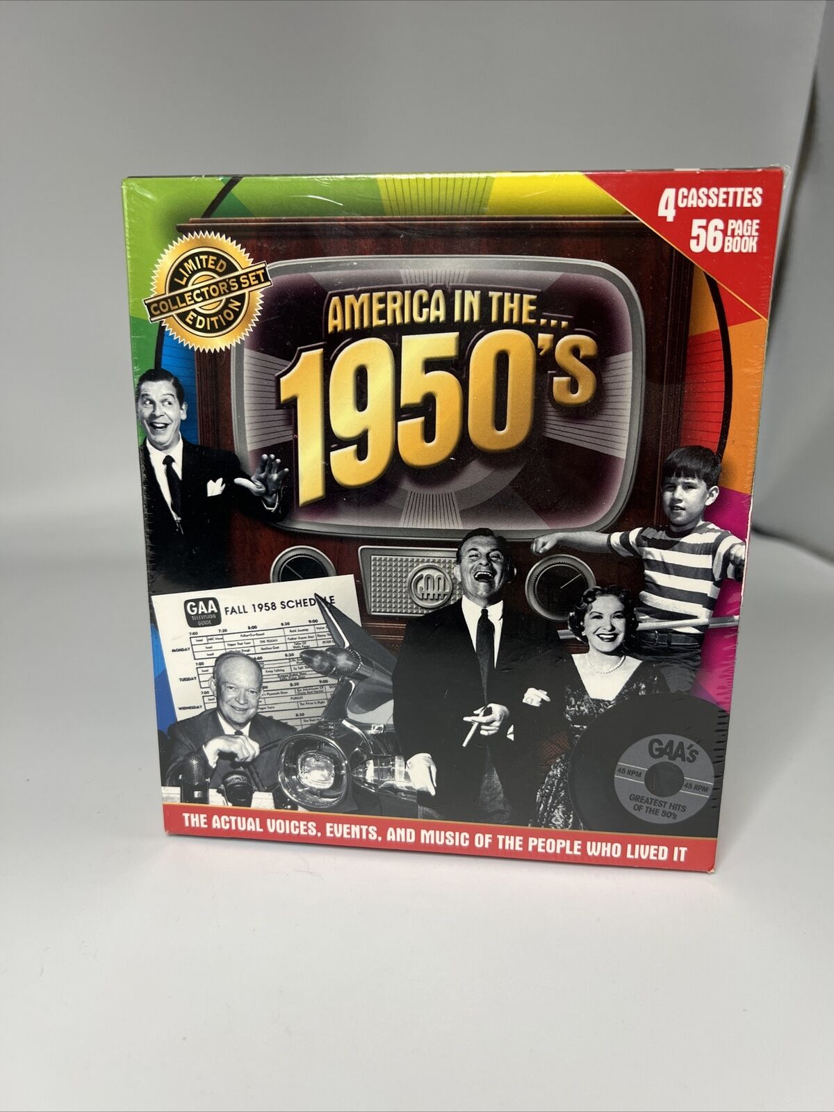 America in the 1950\'s 4 Cassettes 56 Page Book Actual Voices-G