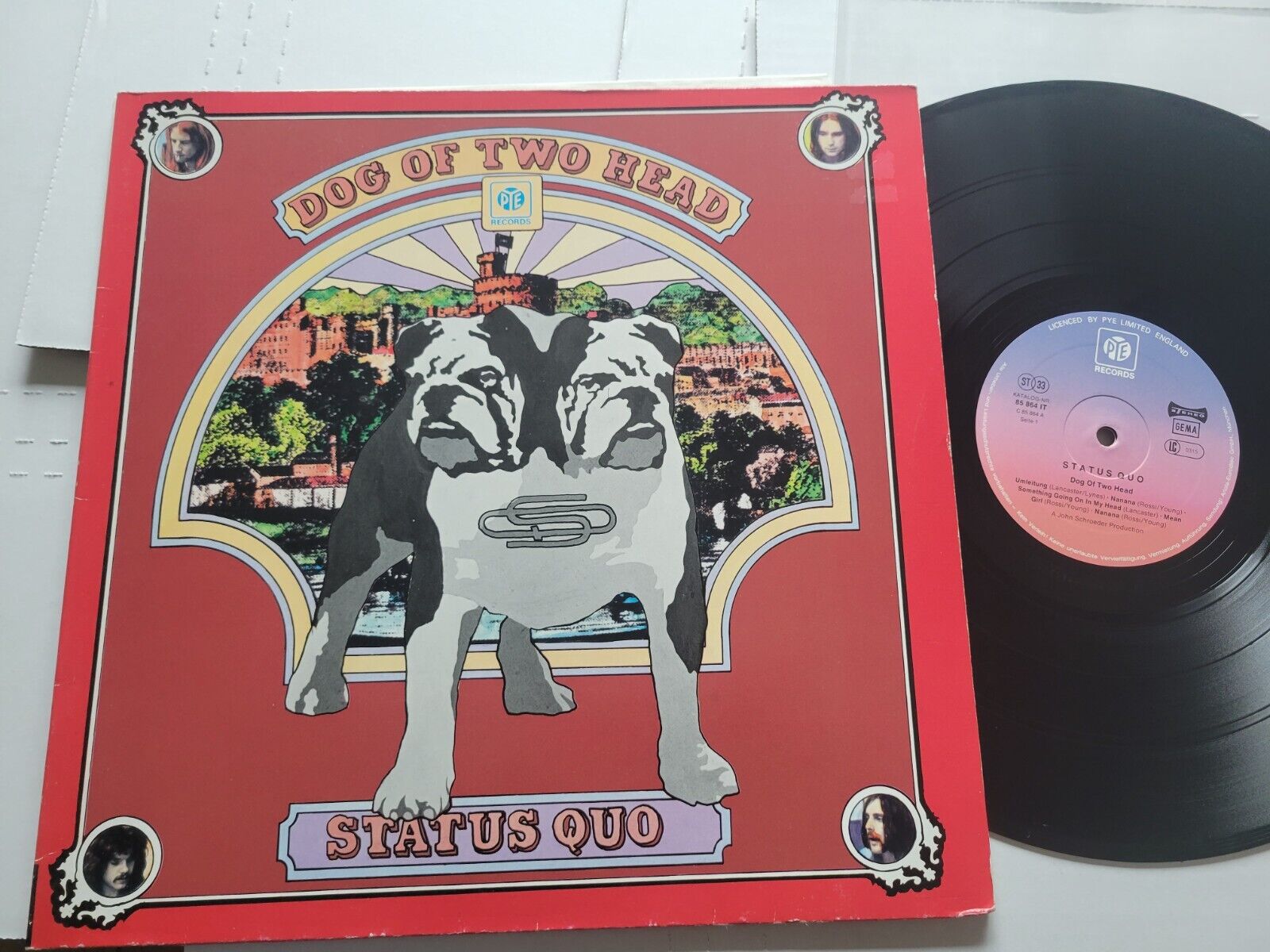 STATUS QUO - Dog of Two Heads 1971 HARD ROCK German Pye GATEFOLD Lp VG+