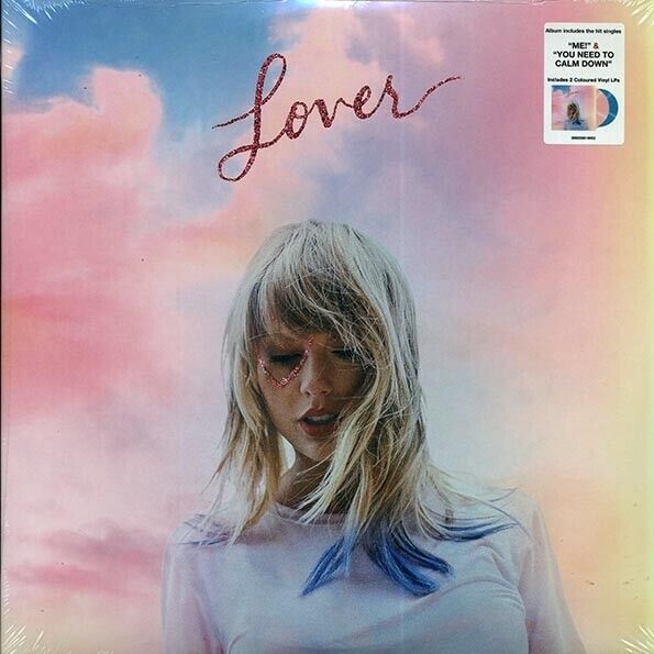 Taylor Swift Vinyl Lover Record 2 Lp Album Pink & Blue Exclusive