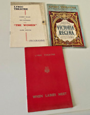 3 x  Lyric Theatre Programmes. from the 30s.   Free Uk Postage picture