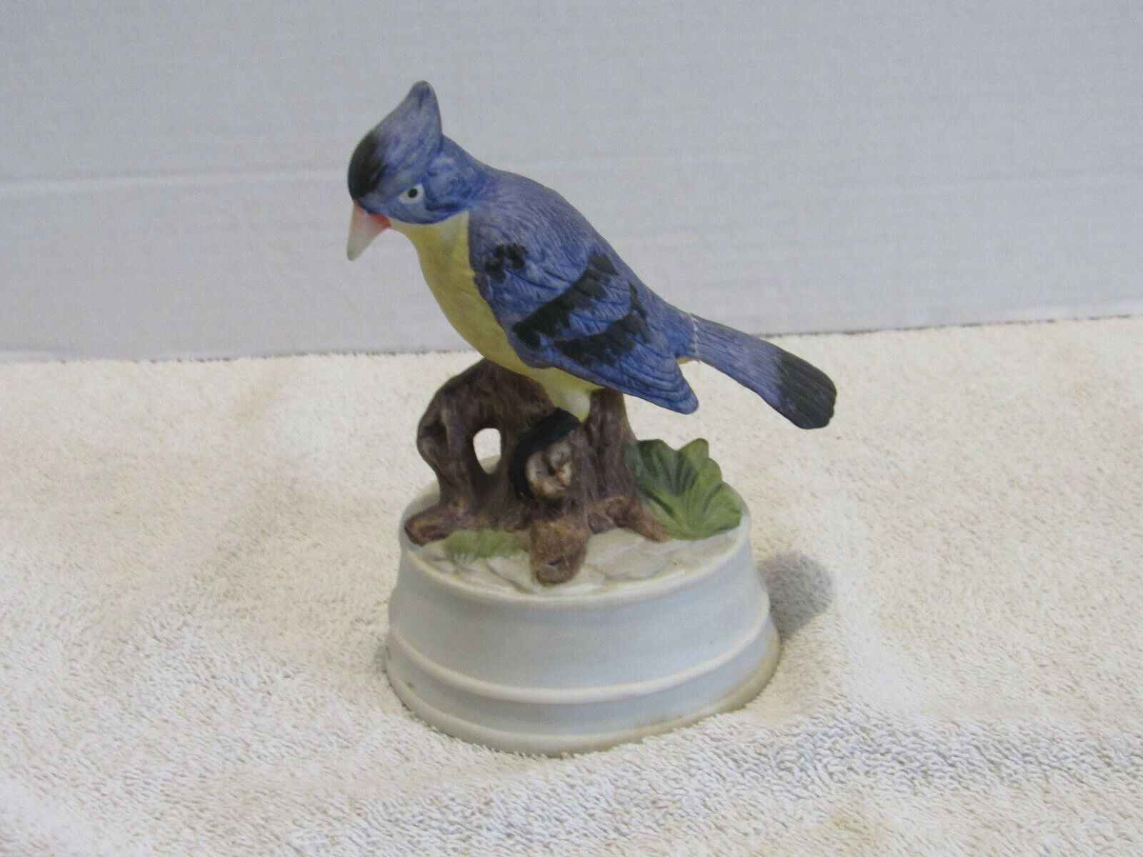 Vintage Flambro Ceramic Bird on Top, Music Box On Bottom