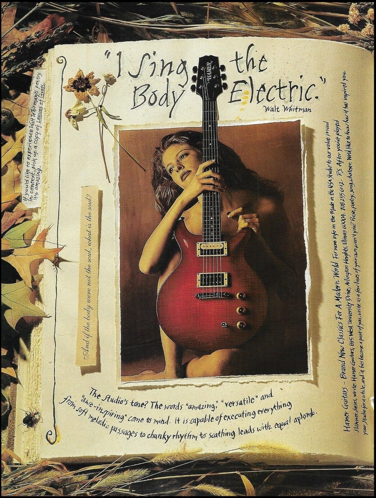 Hamer Studio guitar 1995 advertisement part 1 ad print