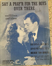 VINTAGE SHEET MUSIC 1943 SAY A PRAY'R FOR THE BOYS OVER THERE DEANNA DURBIN  picture