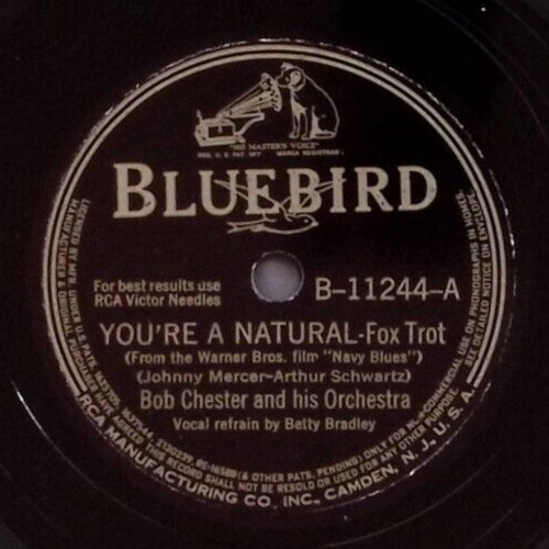 BOB CHESTER YOU\'RE A NATURAL/IN WAIKIKI BLUEBIRD 11244 78 RPM RECORD 108-4