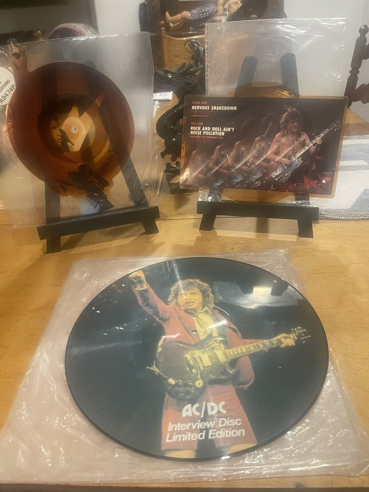 Vintage Set Of 3 AC/DC Picture LPs 