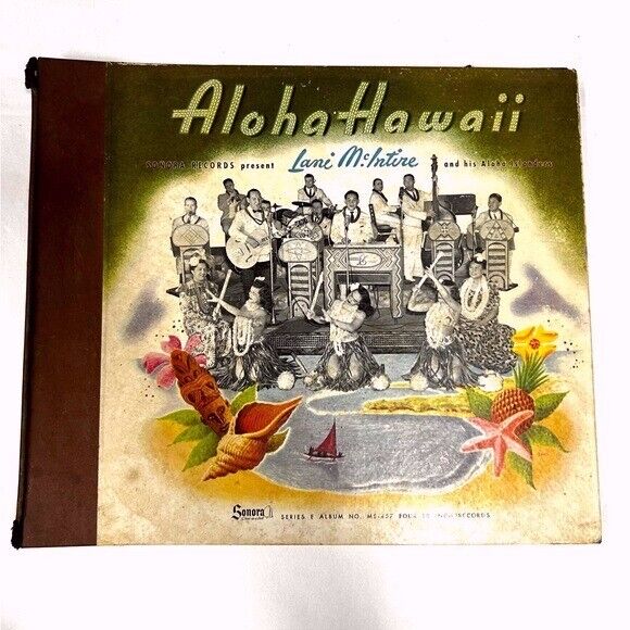 Aloha Hawaii vintage Lani mcintire 3 vinyl 78 records vintage music