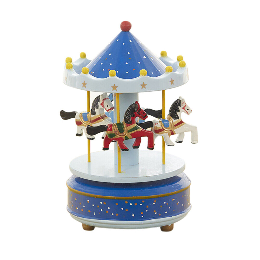 1Piece Vintage Horse Carousel Music Box Toy With Clockwork Castle Birthday Gifts