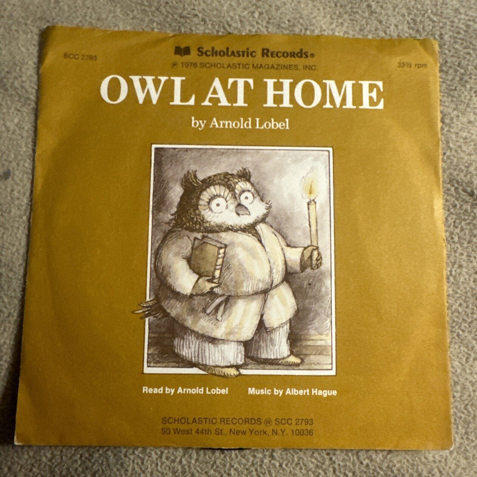 Vintage 1975 Owl At Home Scholastic Records Children’s Read Along Record Lp
