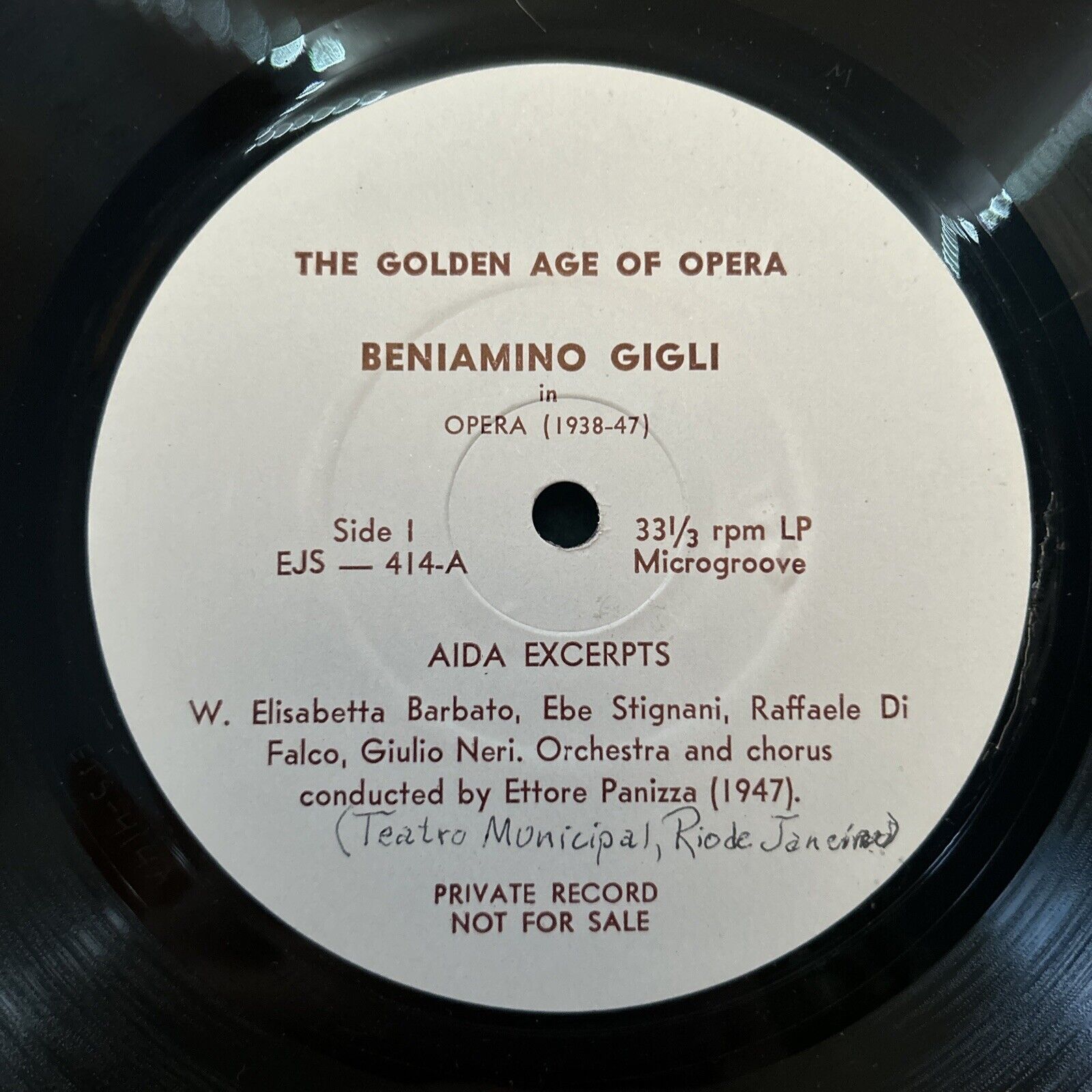 BENIAMINO GIGLI EJS 414 THE GOLDEN AGE OF OPERA PRIVATE RARE VTG #1