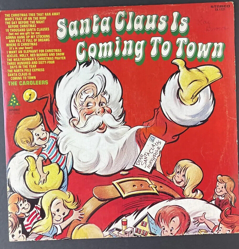 Vintage Santa Claus Is Coming To Town Vinyl Diplomat Christmas Records