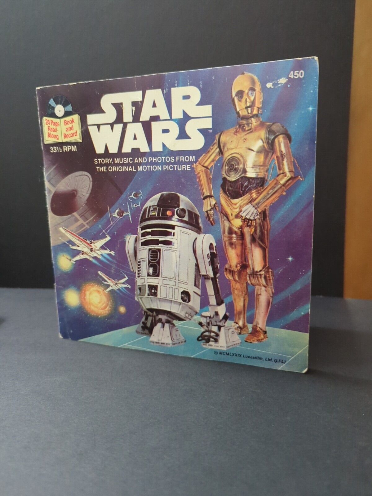 Star Wars 24 Page Read Along Book with Vinyl Record 33 1/3 RPM Untested