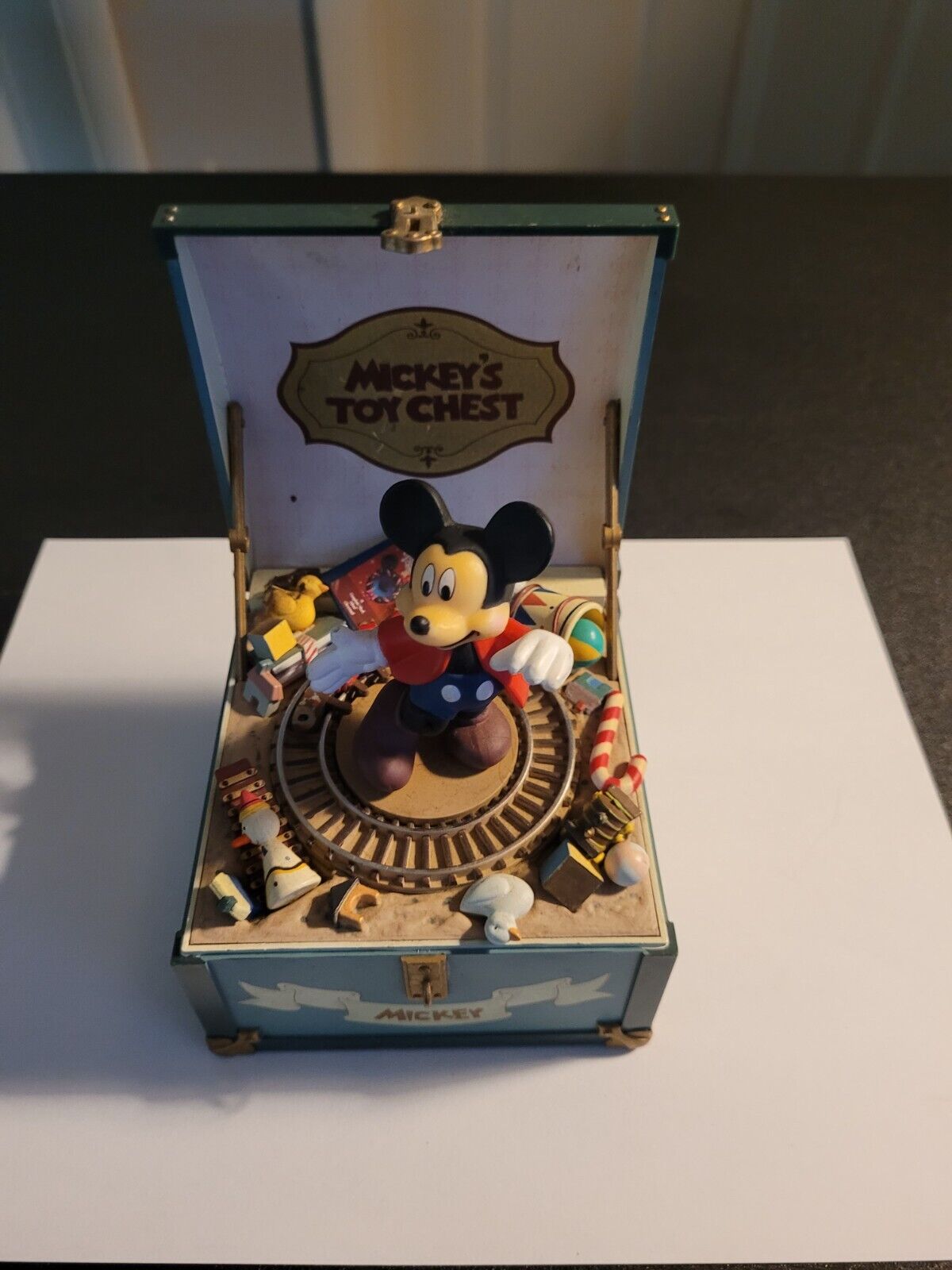 VINTAGE Rare Schmid Mickey\'s Toy Chest Retired Music Box Wind Toyland