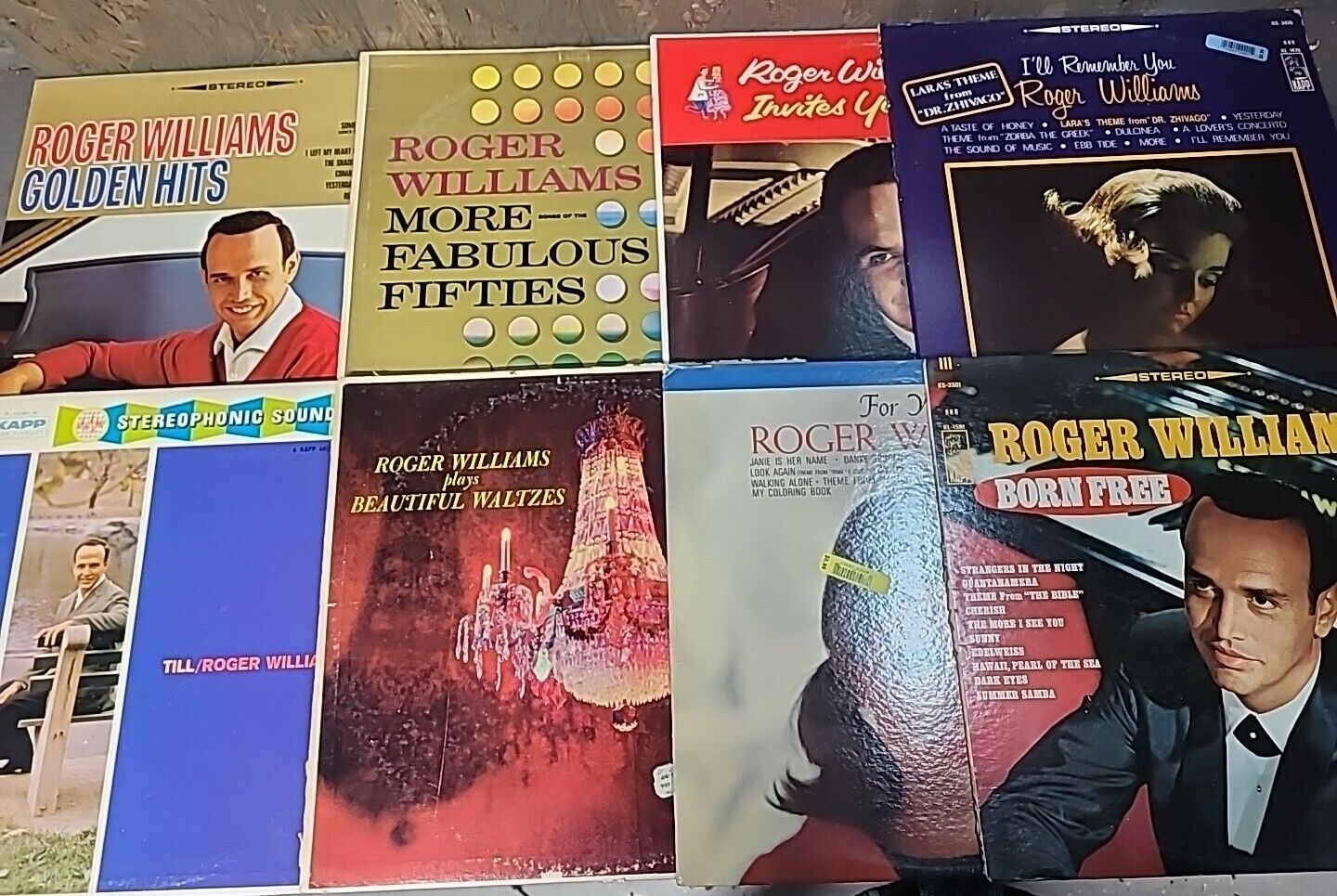*8 Pack*Roger Williams-33Rpm Vinyl Records Collection Lot Rare Nice Vintage 