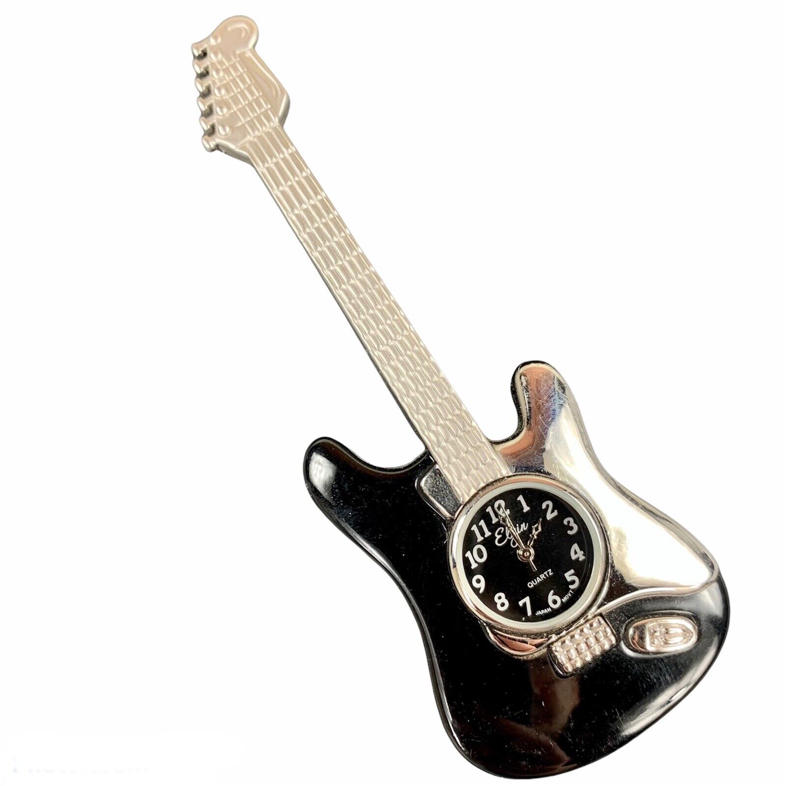 Vintage Miniature Elgin Fender Stratocaster Shaped Guitar  Clock