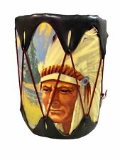 VINTAGE NATIVE AMERICAN GRAPHICS TOY TOMTOM DRUM 6” Tall 5” Dia Graphics’s VGC picture