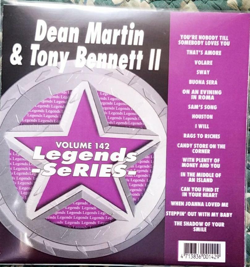 LEGENDS KARAOKE CDG DEAN MARTIN & TONY BENNETT II OLDIES JAZZ #142 17 SONGS CD+G