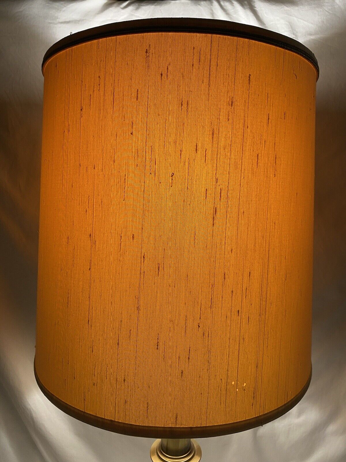 Vintage Very Large Tall Drum Lampshade Lamp Shade w/Gold Trim