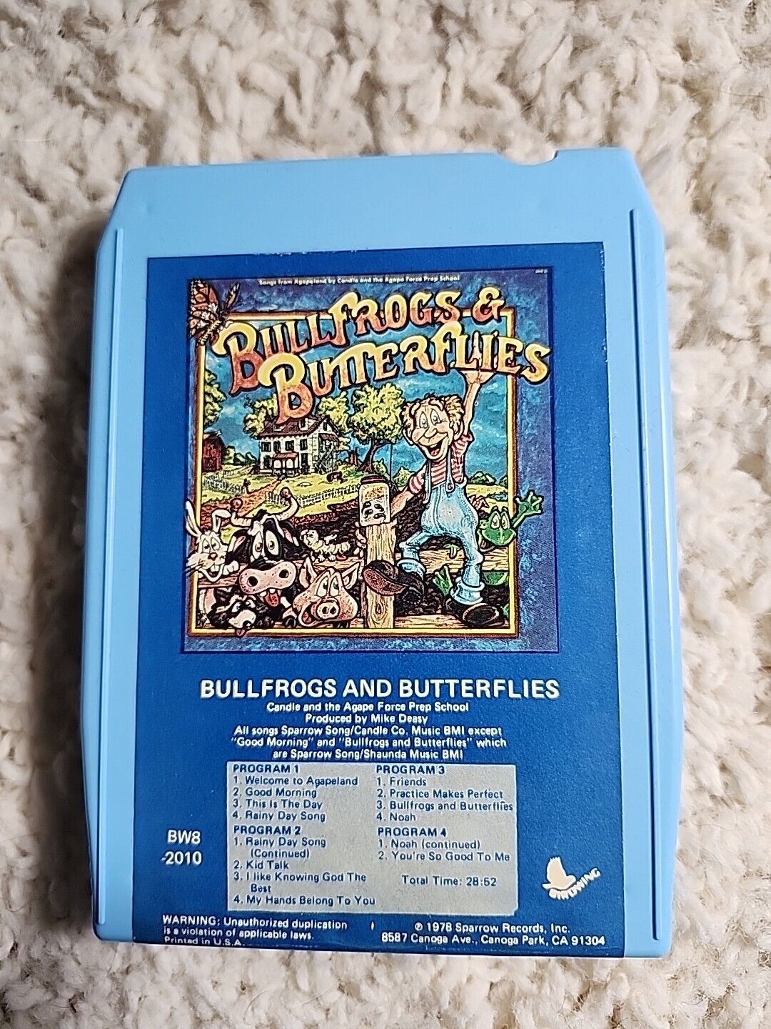 Bullfrogs and Butterflies 8 track Lyrics Sheet Candle and the Agape force prep