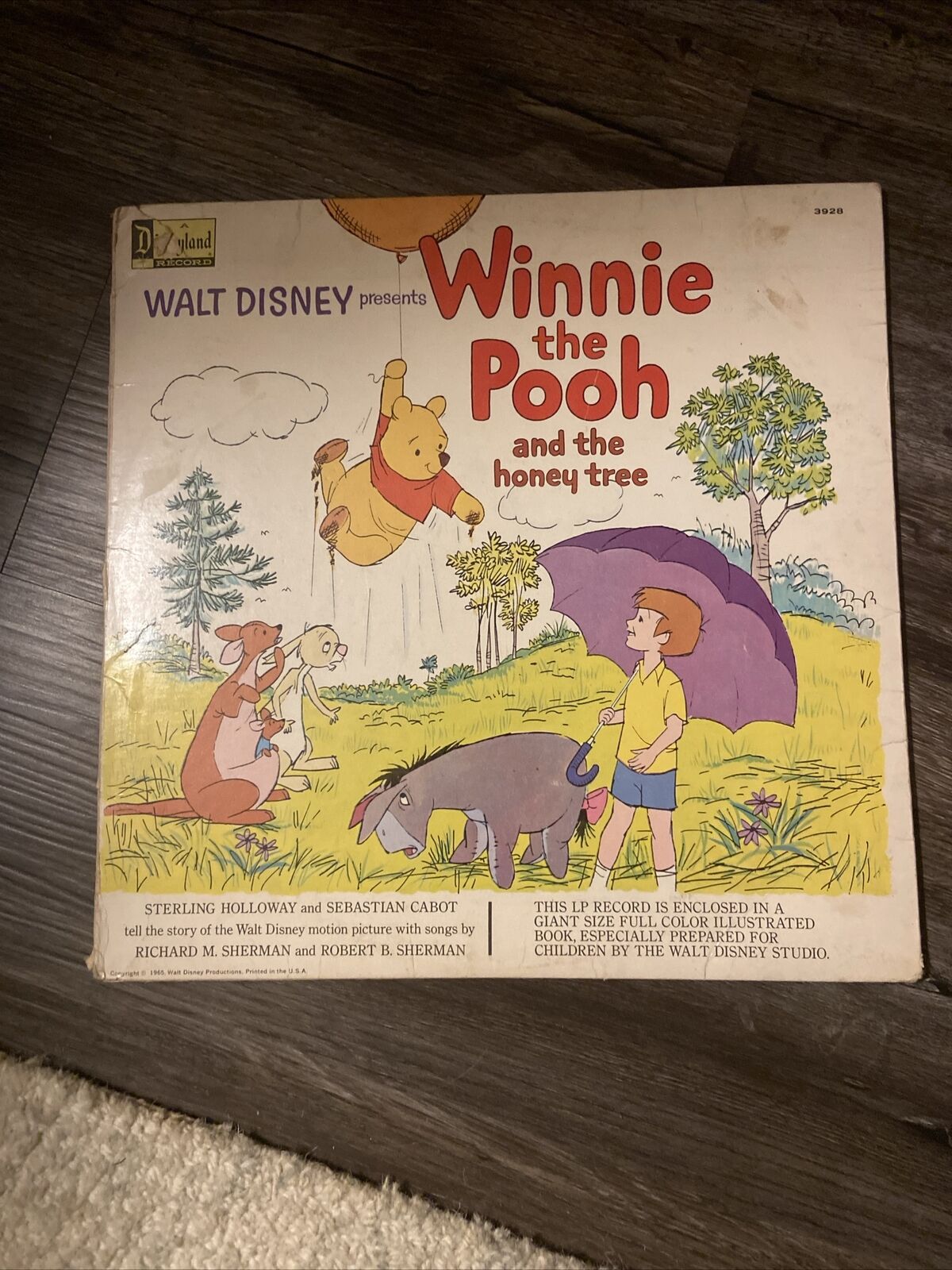 Vintage Winnie The Pooh And The Honey Tree LP 1965 Walt Disney Book & Vinyl USED