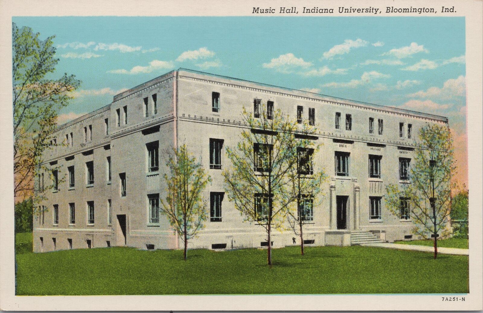 Linen~Music Hall~Indiana University~Bloomington Indiana~Vintage Postcard